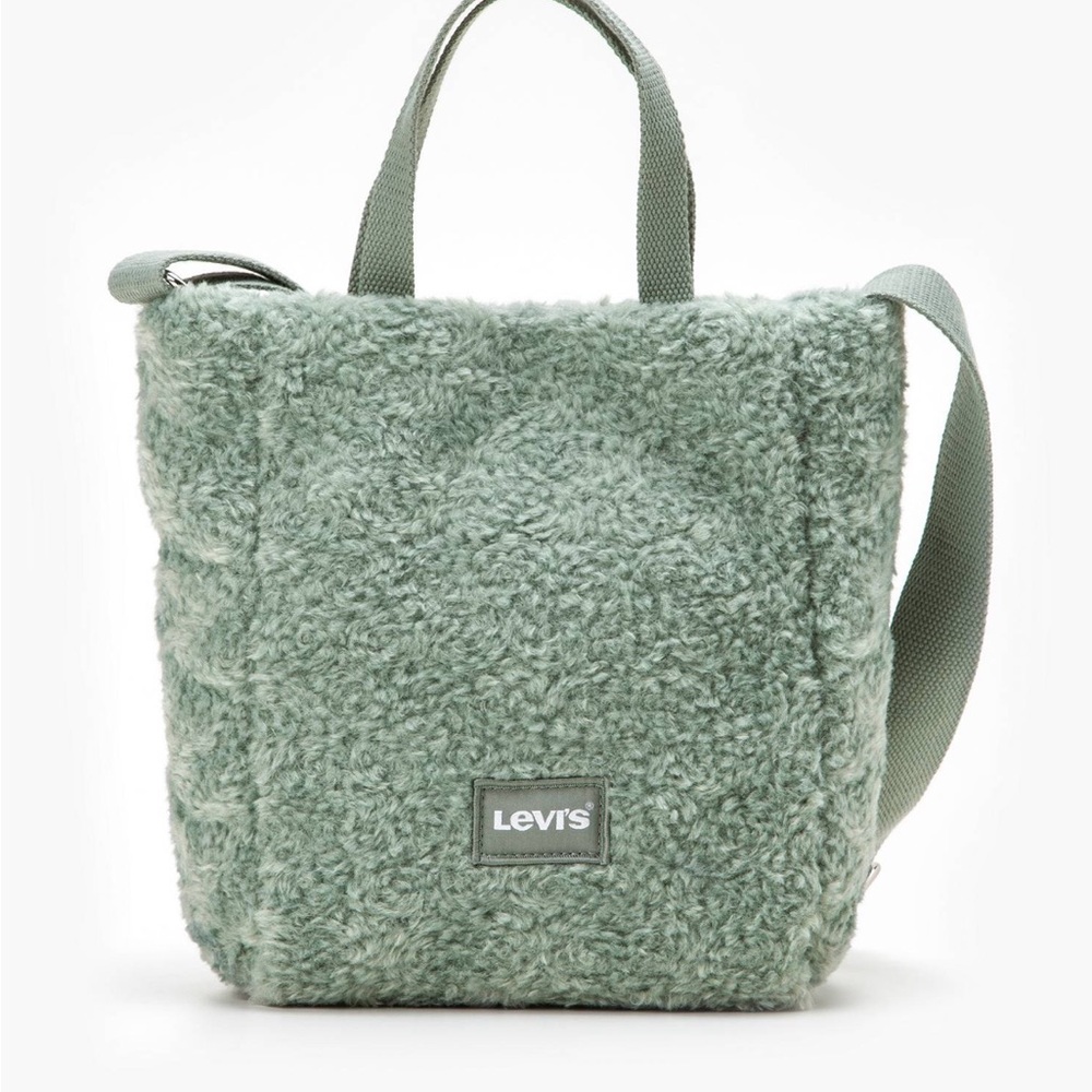 NWOT Levi's Soft Green Faux Fur Mini Icon Tote